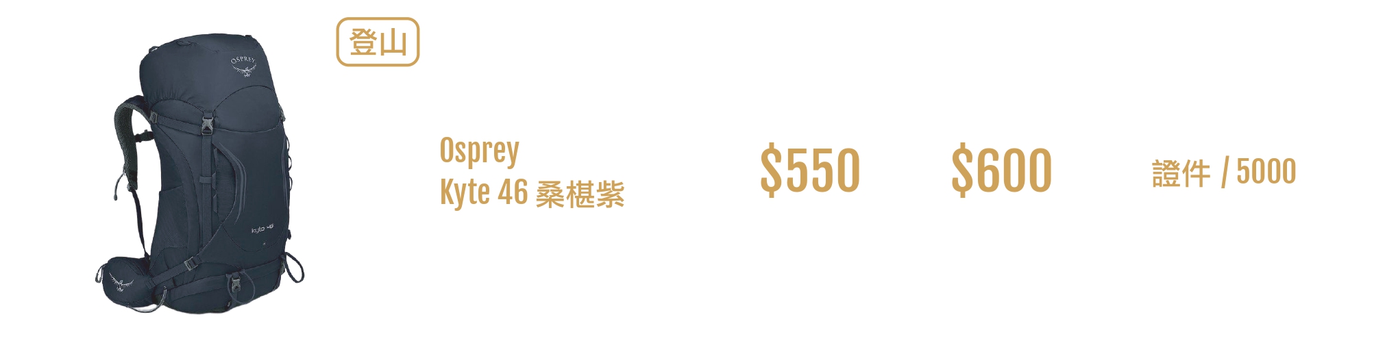 登山包出租 Osprey Kyte 46 桑椹紫